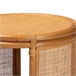 Pemberly Row Rattan End Table with Open Shelf in Natural Brown