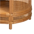 Pemberly Row Rattan End Table with Open Shelf in Natural Brown