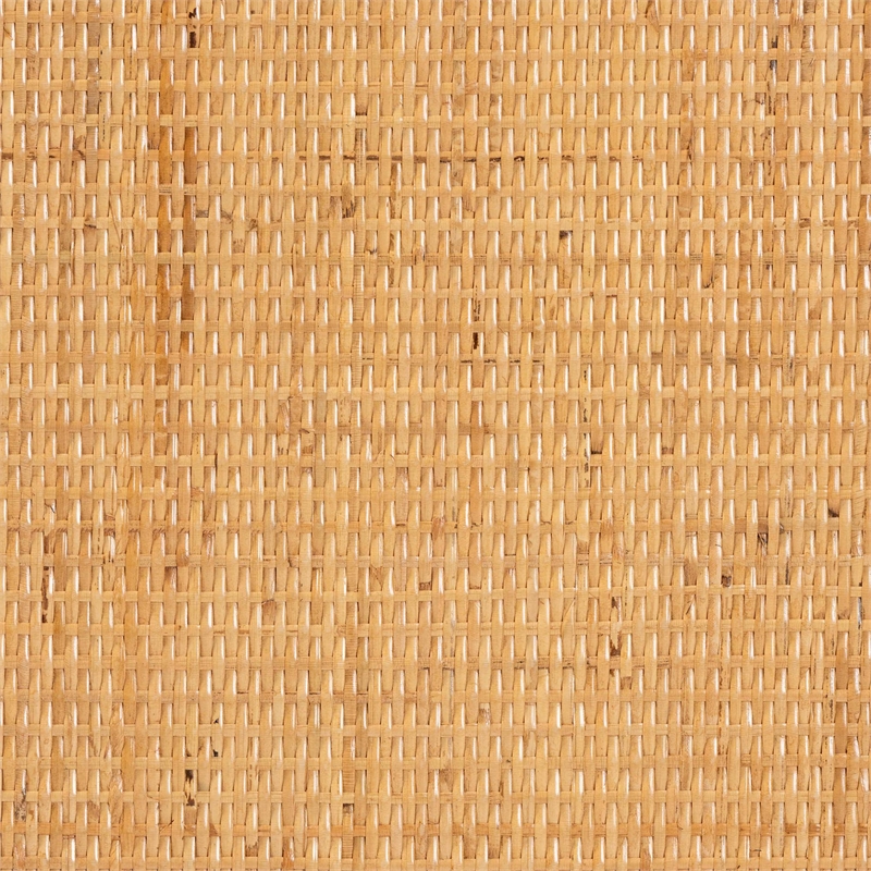 Pemberly Row Rattan End Table with Open Shelf in Natural Brown