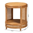 Pemberly Row Rattan End Table with Open Shelf in Natural Brown
