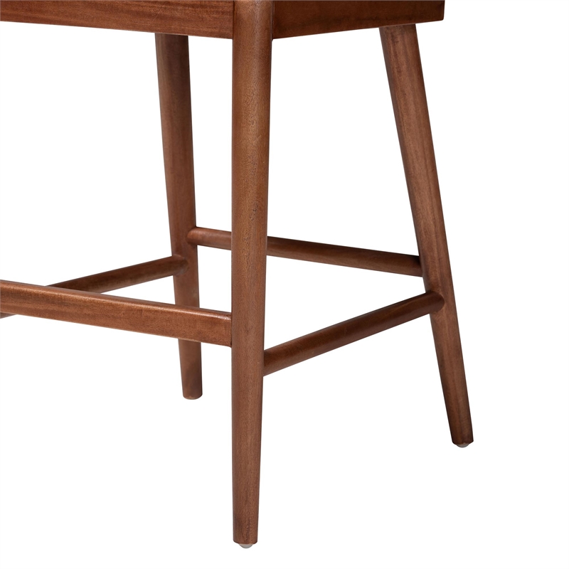 Pemberly Row Acacia Wood and Seagrass Counter Stool Set of 2 in Brown