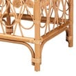 Pemberly Row Contemporary Rattan Footstool with Cushion in Natural Brown