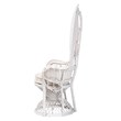Pemberly Row Natural Rattan Peacock Accent Chair with Cushion in White