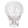 Pemberly Row Natural Rattan Peacock Accent Chair with Cushion in White