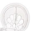 Pemberly Row Natural Rattan Peacock Accent Chair with Cushion in White