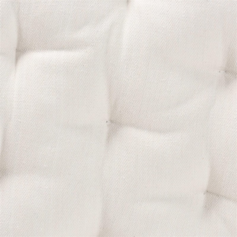 Pemberly Row Natural Rattan Peacock Accent Chair with Cushion in White