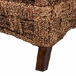 Pemberly Row Mahogany Wood and Seagrass Arm Chair in Dark Brown