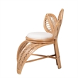 Pemberly Row Natural Rattan Leaf-Shaped Accent Chair in Brown