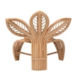 Pemberly Row Natural Rattan Leaf-Shaped Accent Chair in Brown