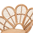Pemberly Row Natural Rattan Flower-Shaped Accent Chair in Brown
