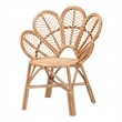 Pemberly Row Natural Rattan Flower-Shaped Accent Chair in Brown