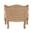 Pemberly Row Petite French Fabric and Bayur Wood Chair in Beige and Honey Oak