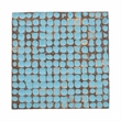 Pemberly Row Sky Blue Coconut Shell and Acacia Wood Square End Table