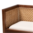 Pemberly Row Light Honey Rattan and Acacia Wood Accent Bench