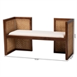 Pemberly Row Light Honey Rattan and Acacia Wood Accent Bench