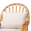 Pemberly Row Light Honey Rattan Arm Chair with Removable Cushions