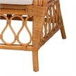 Pemberly Row Light Honey Rattan Arm Chair with Removable Cushions