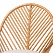 Pemberly Row Light Honey Rattan Arm Chair with Chevron Design