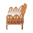 Pemberly Row Light Honey Rattan Daybed with Cushion and Flora Design