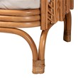 Pemberly Row Light Honey Rattan Daybed with Cushion and Flora Design