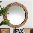 Pemberly Row Contemporary Round Woven Rope Accent Wall Mirror