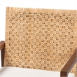 Pemberly Row Light Honey Rattan and Acacia Wood Arm Chair with Cushion