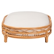 Pemberly Row Honey Rattan Oval Pet Bed with Removable Cushion