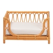 Pemberly Row Honey Rattan Pet Bed with Raised Borders and Cushion