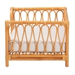 Pemberly Row Honey Rattan Pet Bed with Raised Borders and Cushion