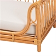 Pemberly Row Honey Rattan Pet Bed with Raised Borders and Cushion
