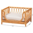 Pemberly Row Honey Rattan Pet Bed with Raised Borders and Cushion