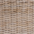 Pemberly Row Gray Kubu Rattan and Mahogany Wood Dining Chair with Cushion