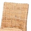 Pemberly Row Light Honey Kubu Rattan and Mahogany Wood Wingback Dining Chair