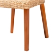 Pemberly Row Light Honey Kubu Rattan and Mahogany Wood Wingback Dining Chair