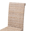 Pemberly Row Gray Kubu Rattan and Mango Wood Dining Chair with Rolled Back
