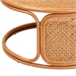 Pemberly Row Honey Rattan Round Coffee Table with Openwork Base