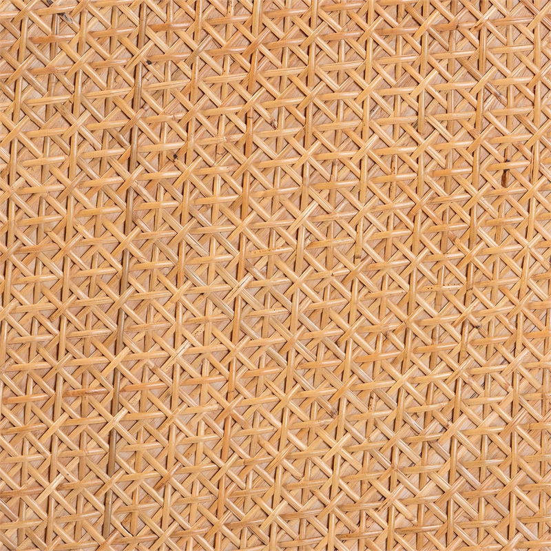 Pemberly Row Honey Rattan Round Coffee Table with Openwork Base