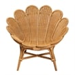 Pemberly Row Honey Rattan Scalloped Accent Chair with Wide Seat