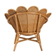 Pemberly Row Honey Rattan Scalloped Accent Chair with Wide Seat