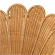 Pemberly Row Honey Rattan Scalloped Accent Chair with Wide Seat