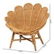 Pemberly Row Honey Rattan Scalloped Accent Chair with Wide Seat