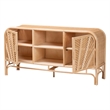 Pemberly Row Natural Rattan 2-Door Storage Cabinet with 6 Shelves