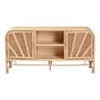 Pemberly Row Natural Rattan 2-Door Storage Cabinet with 6 Shelves