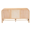 Pemberly Row Natural Rattan 2-Door Storage Cabinet with 6 Shelves