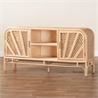 Pemberly Row Natural Rattan 2-Door Storage Cabinet with 6 Shelves