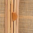 Pemberly Row Natural Rattan 3-Door Storage Cabinet with Wood Handles