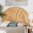 Pemberly Row Honey Rattan Queen Standalone Headboard with Round Silhouette