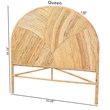 Pemberly Row Honey Rattan Queen Standalone Headboard with Round Silhouette