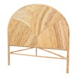 Pemberly Row Honey Rattan Queen Standalone Headboard with Round Silhouette