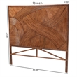 Pemberly Row Dark Brown Rattan Queen Standalone Headboard with Geometric Design